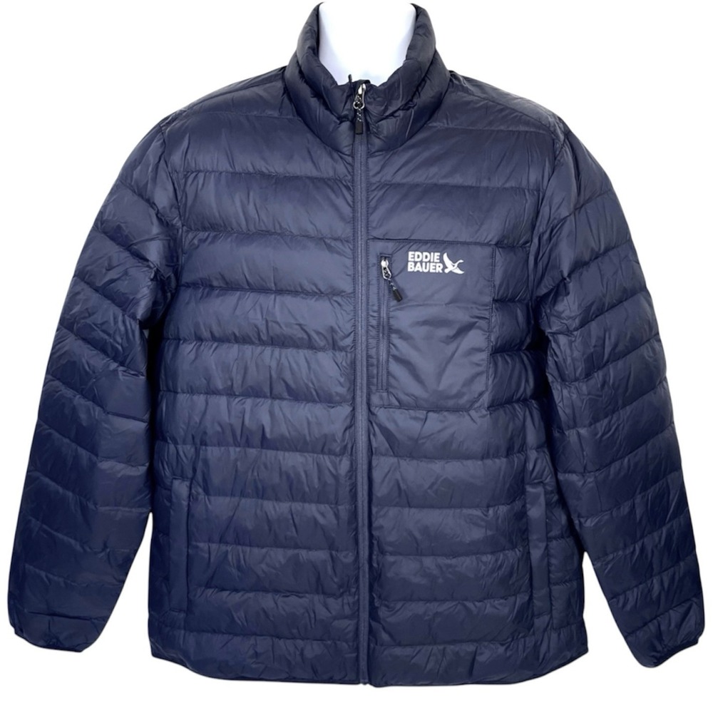 Eddie Bauer 650 Fill Packable Down Puffer Jacket XL Navy NWT